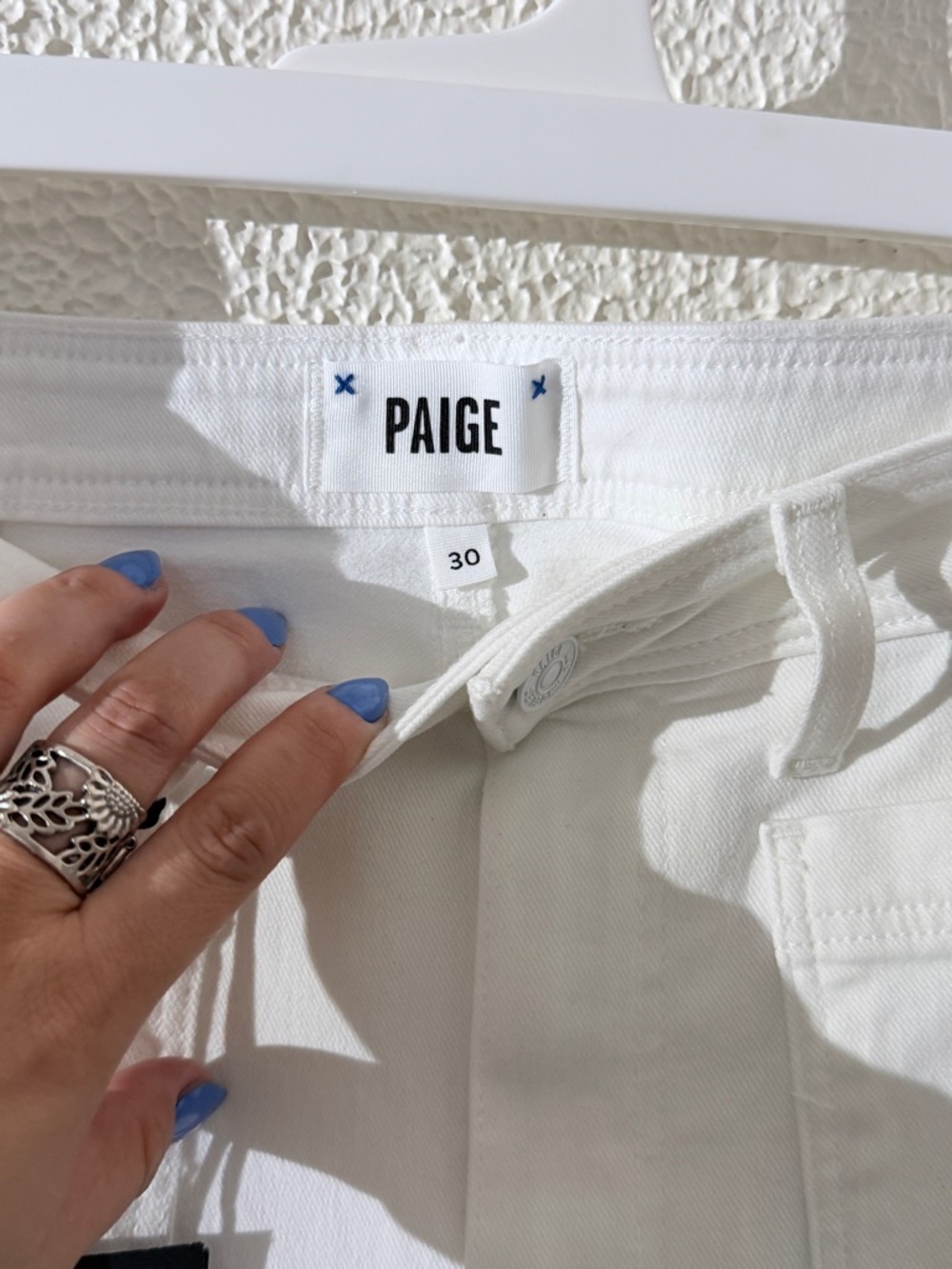 PAIGE White Wide Leg Jeans High Rise Flare Size 30 NWT Summer Trend